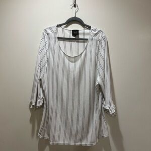 W5 Black and White Striped Blouse